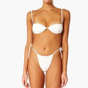 WeWoreWhat Ruched White Bikini Size S